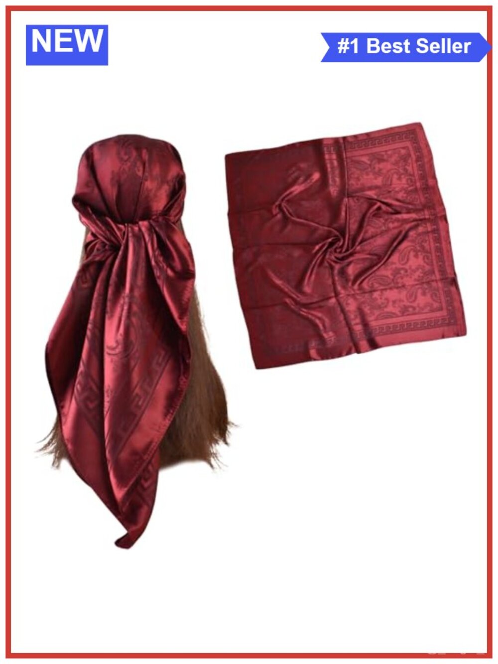 Polyester Silk Like Head Scarf 35x35 Satin Hair Wrap Neck Scarf